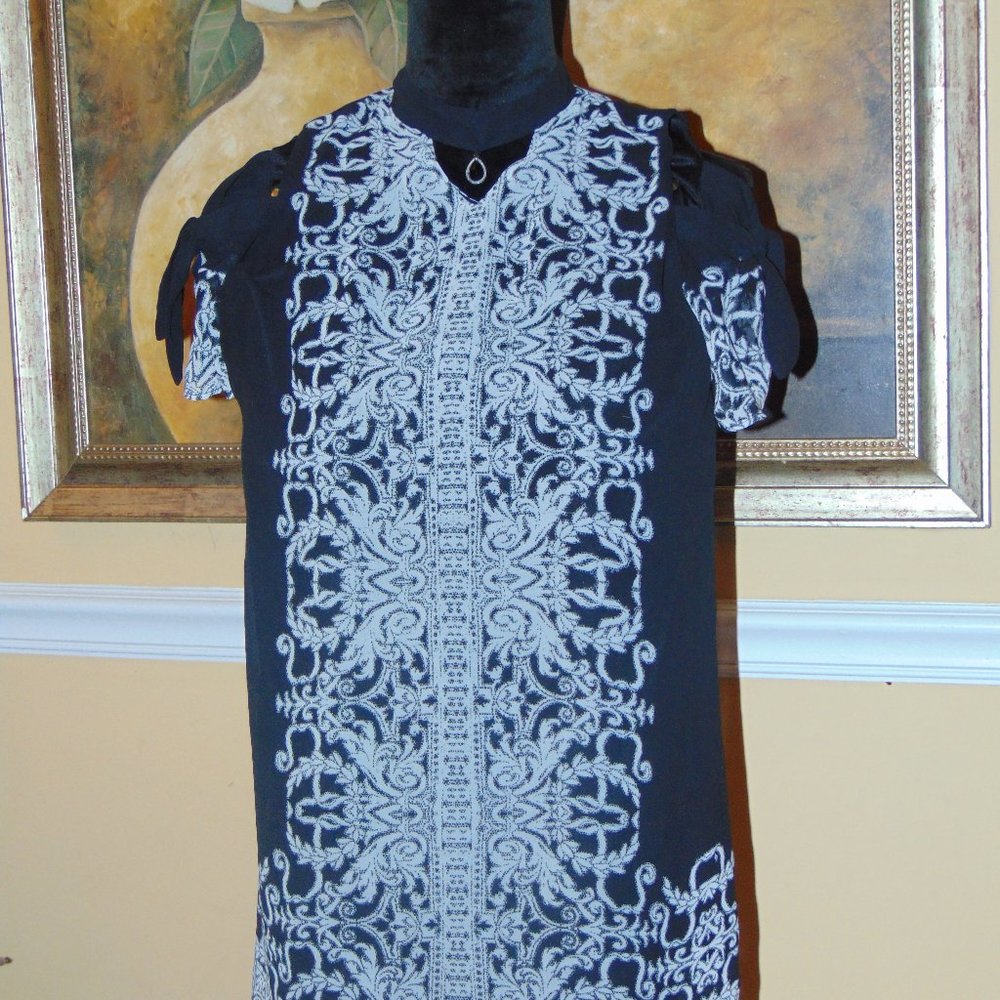 Black & White Sheer Print with Choker